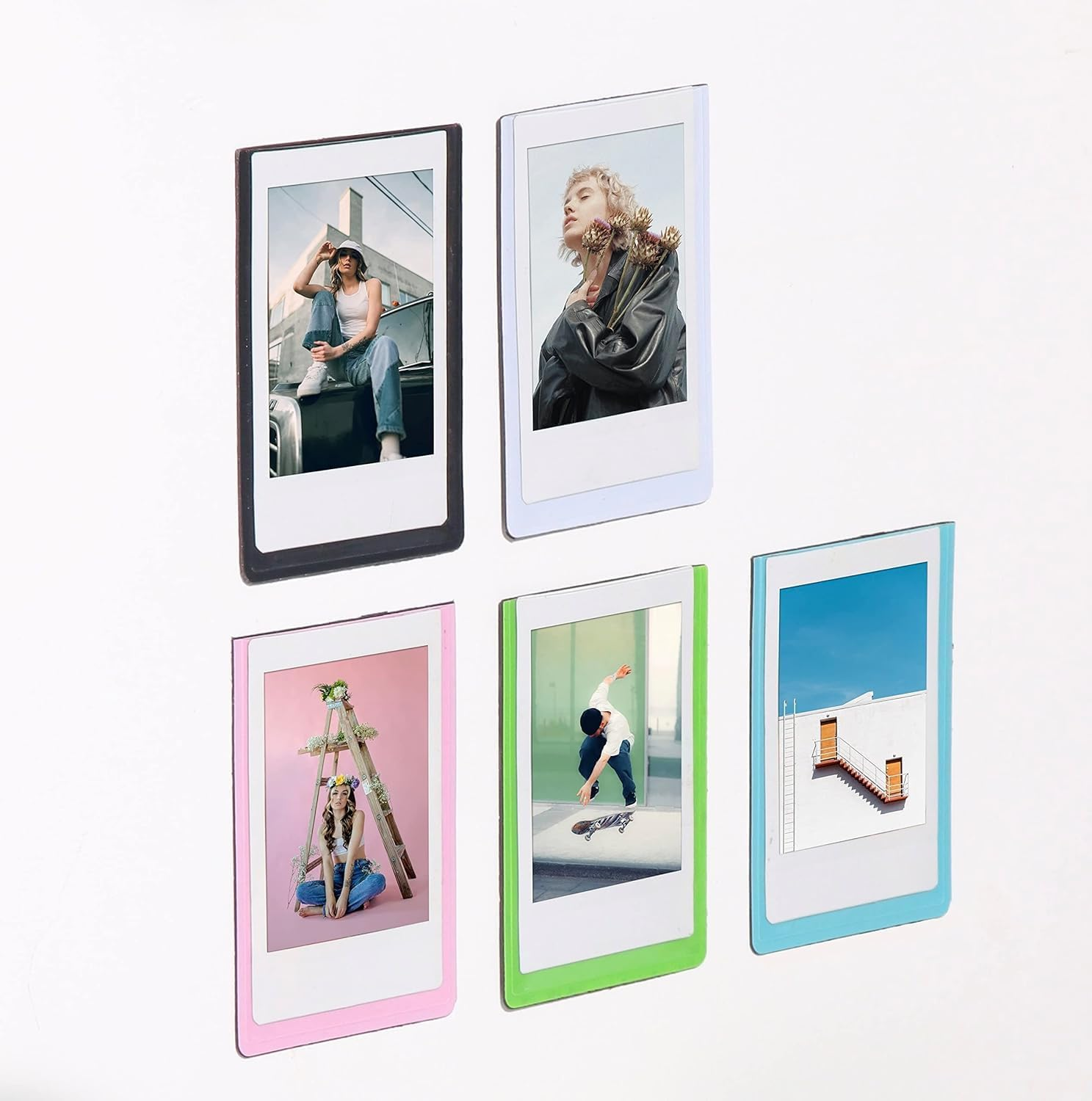 2X3 "Magnetic Picture Frame Refrigerator for Polaroid Fujifilm Instax Mini Instant Film with Clear Protective Pocket Magnet Picture Frame Refrigerator Locker Small Photo Holder Picture -5 Packs image number 1