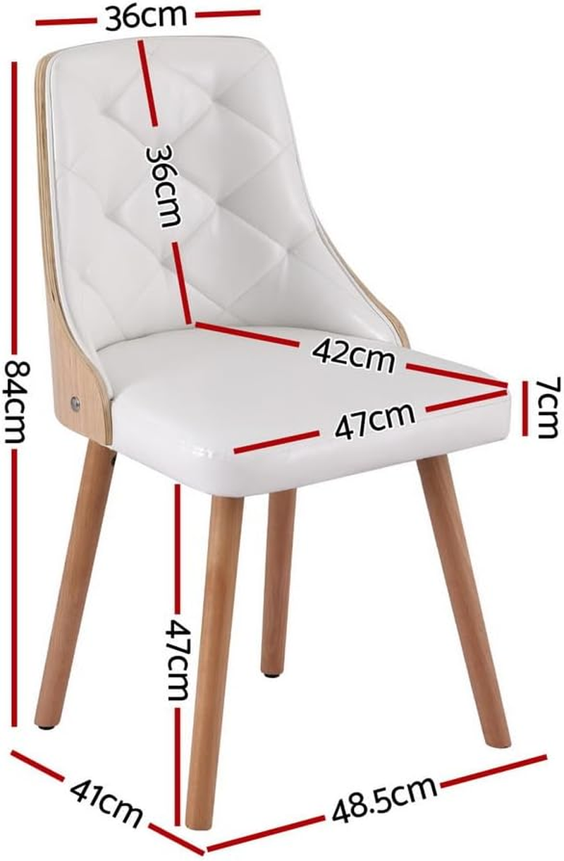 Artiss 2X Dining Chairs Cafe Kitchen Lounge Chair Wooden PU Leather Upholstered image number 1