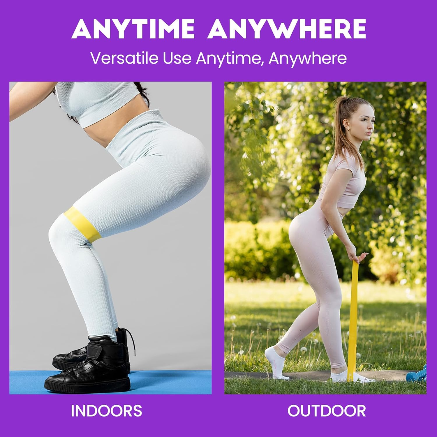 3PCS Non-Slip Resistance Bands Set - Fabric Booty Bands for Exercise & Fitness - Durable Hip and Squat Bands with Varying Resistance Levels for Strength Training image number 4