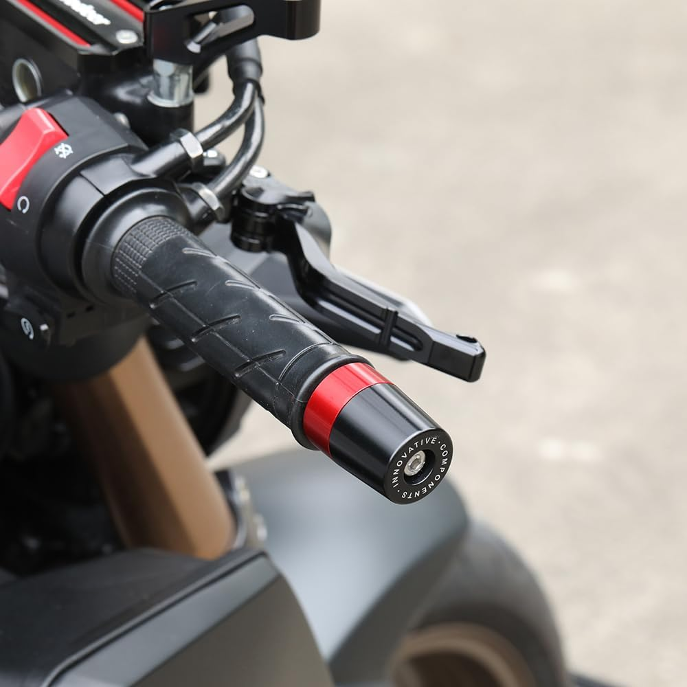 Modeer Handlebar Ends Compatible with CB650R CBR650R (2019-2025) Any Year E-CLUTCH Available Motorcycle Handlebar Grip End Plug Balance Pad Cb 650R Cbr 650R Accessories (Red)