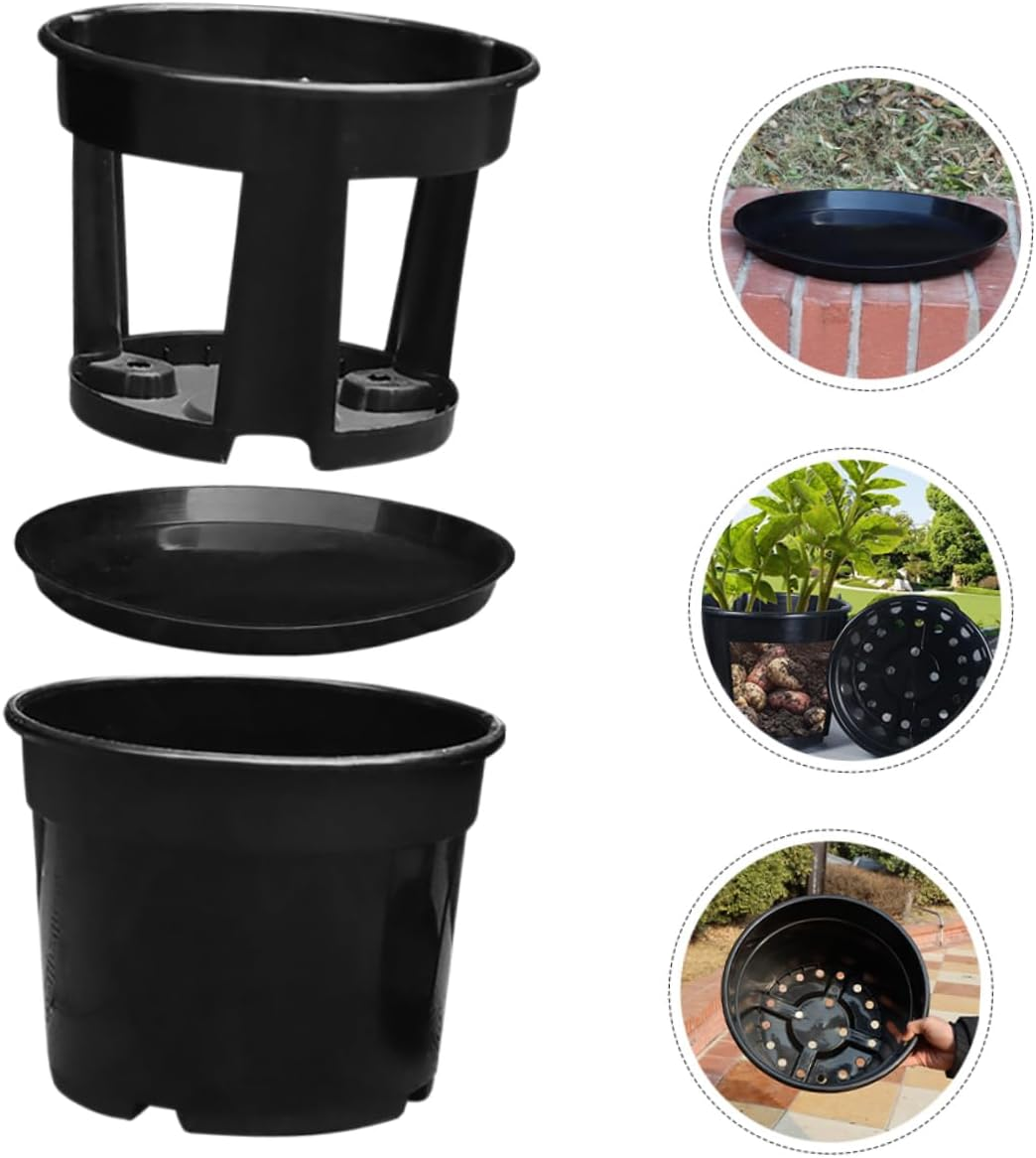 MERRYHAPY 1Set Vegetable Planter Pot for Growing Potatoes Ginger Tomatoes Container Drainage for Home Gardening Balcony Use and Planting image number 2