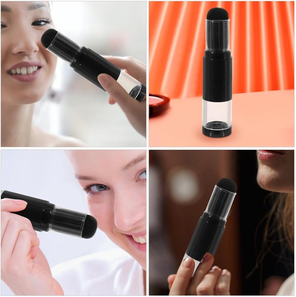 Beavorty Retractable Makeup Brush 2Pcs Brush Blush Brush Portable Powder Brushes Foundation Blending Brush with Refillable Bottle Jar for Powder Cosmetics A image number 5