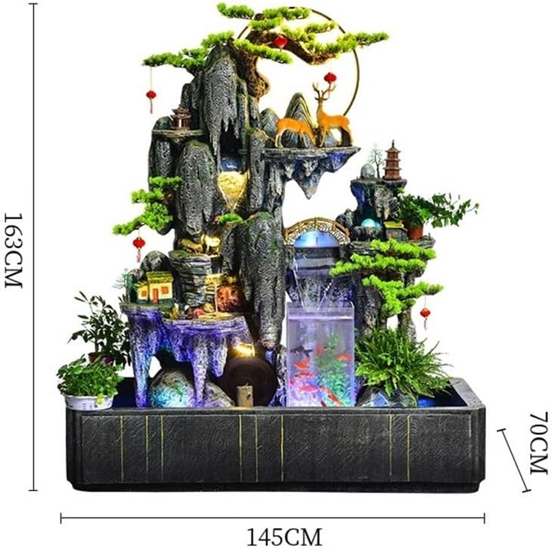 Outdoor Fountain Creative Rockery Fountain Flowing Entrance Courtyard Balcony Hotel Living Room Landscape Decoration with Fish Tank image number 3