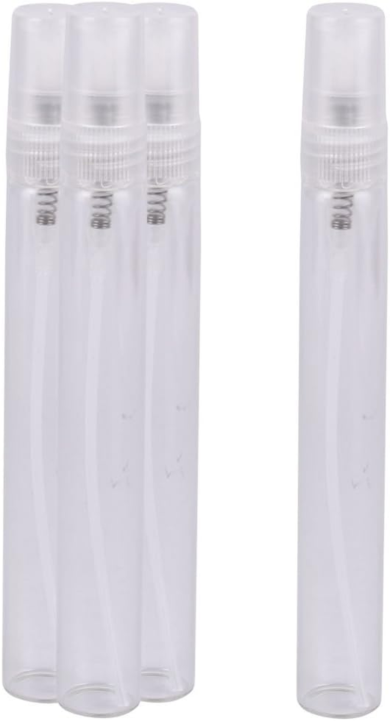 Ruilogod Glass Cylinder Shape Travel Makeup Perfume Thing Spray Bottle 10Ml 4 PCS Clear image number 3