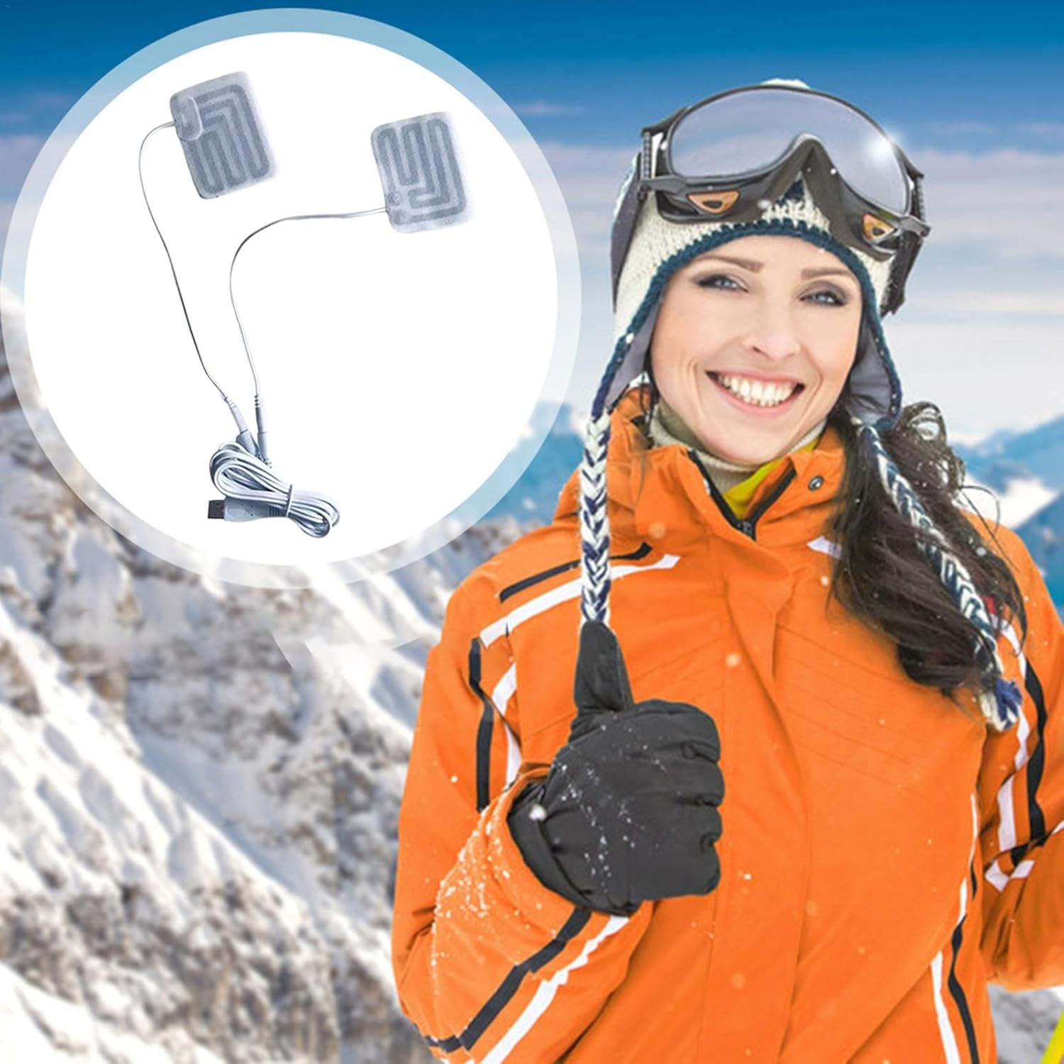 Electric Heated Thin Gloves - Uniform Heating Gloves Heater,Lightweight Gloves Pad for Winter Sports Outdoor Camping Hiking Picnics