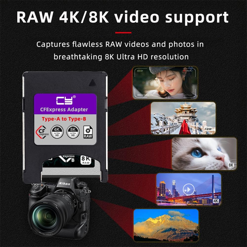 NFHK Cfexpress Type-A to Type-B Memory Card Kit Case CFE CFA to CFB Adapter Compatible with Camera 8K RAW Pcie Extension image number 2