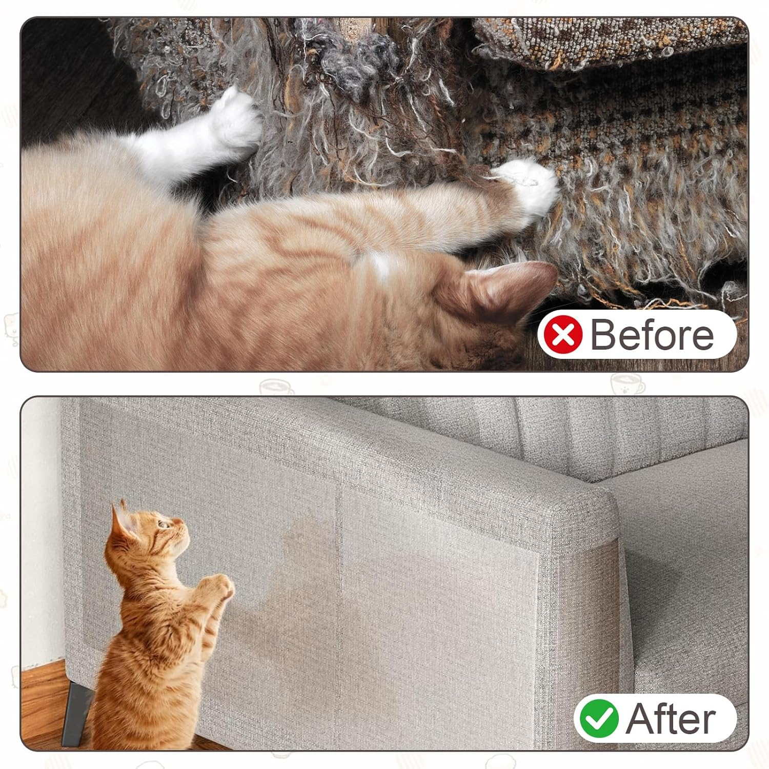 Scratch Protection Sofa Cat Protector, 0.2 X 3M Clear Self-Adhesive Anti-Scratch Tape, Furniture Guard for Couches, Chairs, Armrests, Durable & Invisible Pet Proof, No Pins image number 2