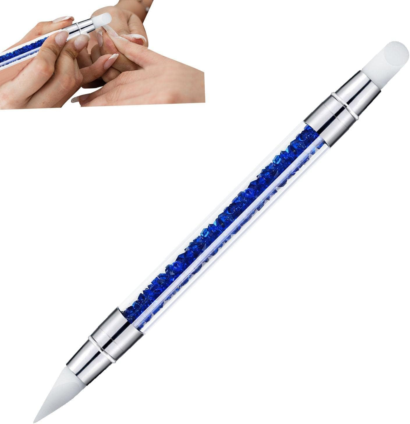 Nail Art Brush,Professional Nail Tools - Dual Head Carving Drawing Dotting Tool, Acrylic Rhinestone Handle, Art Tools for Carving, Shaping Shwing image number 6