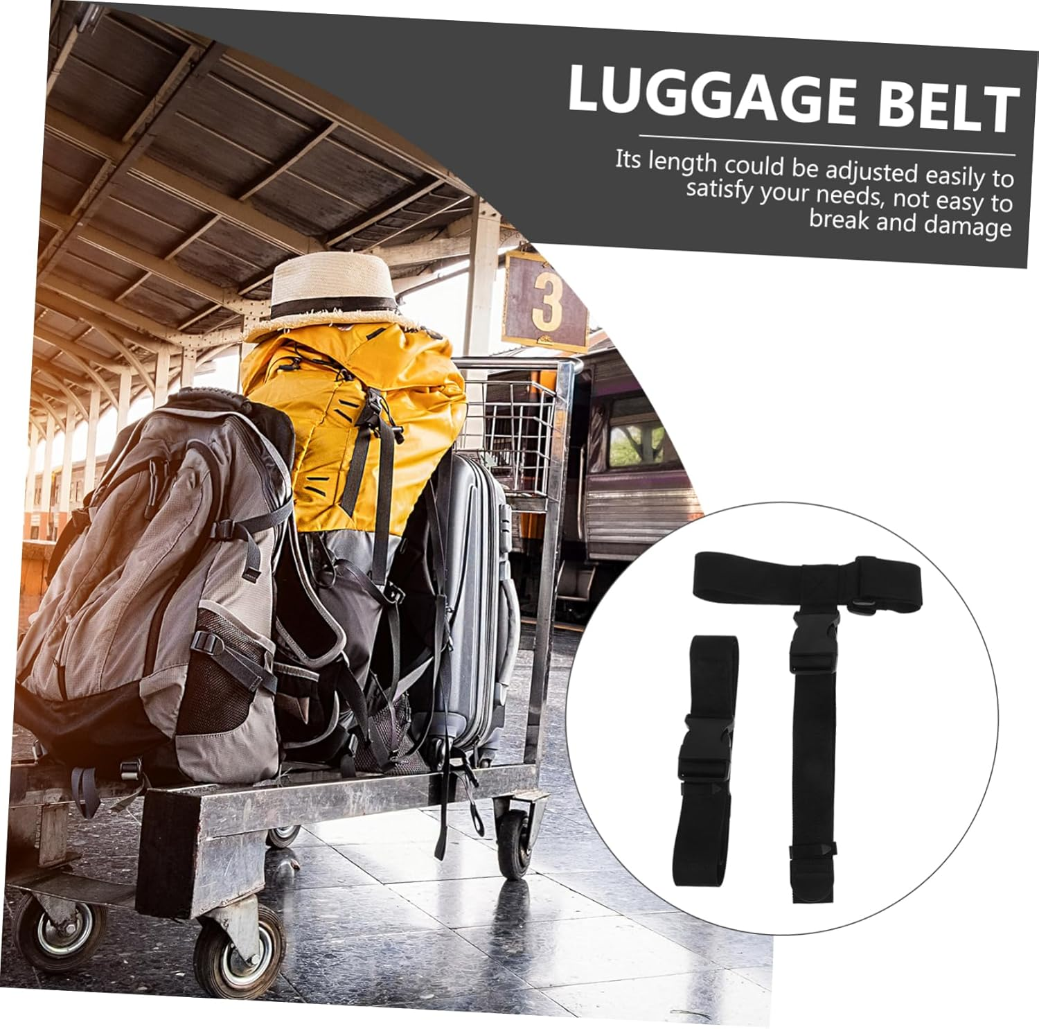 Yardenfun Luggage Connector Straps for Suitcases Adjustable Travel Strap Buckle Belt Lashing for Tie down for Multiple Suitcases Cargo