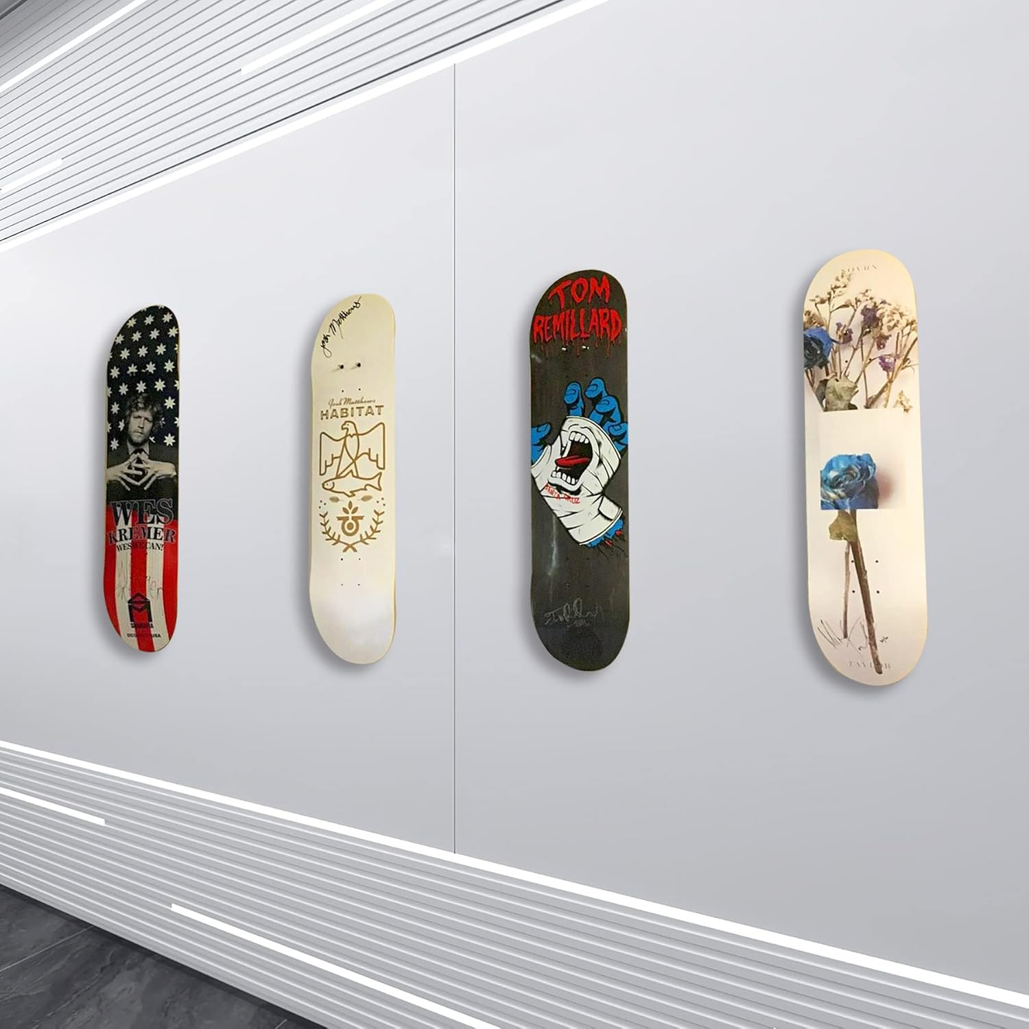 BOOSTEADY Skateboard Wall Mount Skateboard Hanger for Skateboard Deck Display and Storage, Floating Effect