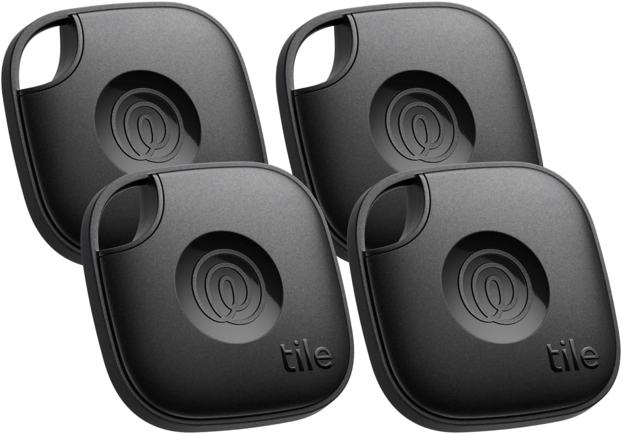 Tile by Life360 Mate (2024) Bluetooth Tracker, Keys Finder and Item Locator for Keys, Bags and More. Phone Finder. Both Ios and Android Compatible. 4-Pack (Black) image number 5