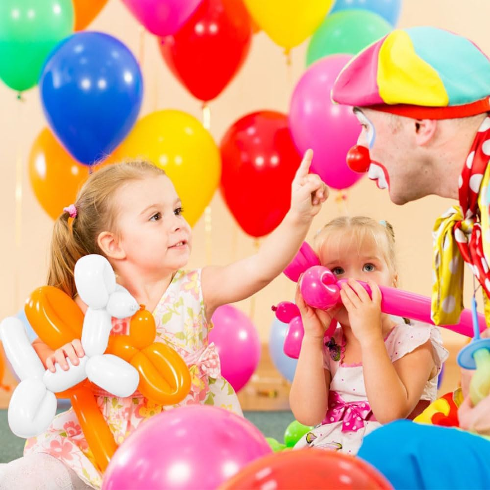 260 Balloons, 100 PCS Mix Color Long Balloons, Twisting Animal Balloons Magic Balloons Clear Long Skinny Latex Balloons Clown Balloon Long Balloon Animals Shape for Birthday Party Decoration Balloon image number 1