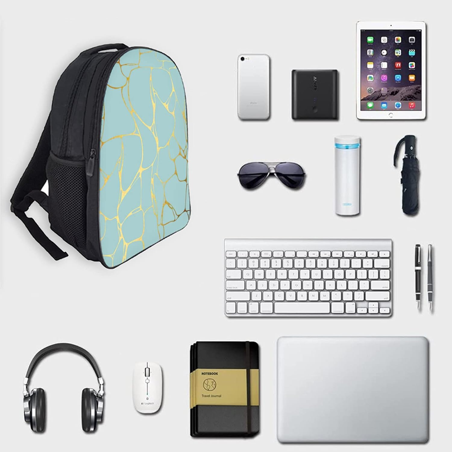 Tropicallife Marble Texture Pattern Backpack for Boys and Girls Water Resistant Preschool Backpack Lightweight Bookbags Camping Travel School Shoulder Bag, Multi image number 1