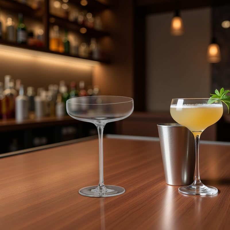 Angoily Vintage Coupe Glasses Crystal Cocktail Glass Martini Glasses Drinking Glasses Cocktail Glassware Drink Glass image number 5