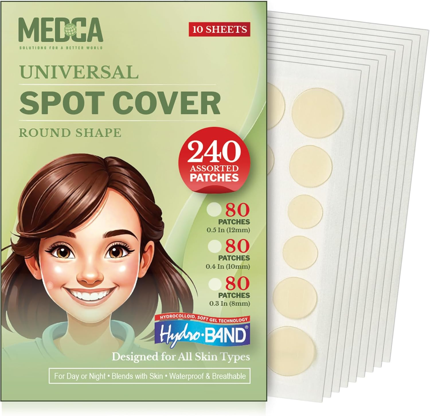 Invisible Spot Cover &ndash; Absorbing Cover, Hydrocolloid Covers, Facial Stickers &ndash; Clear Adhesive Patches in 3 Sizes (240 Count) image number 5