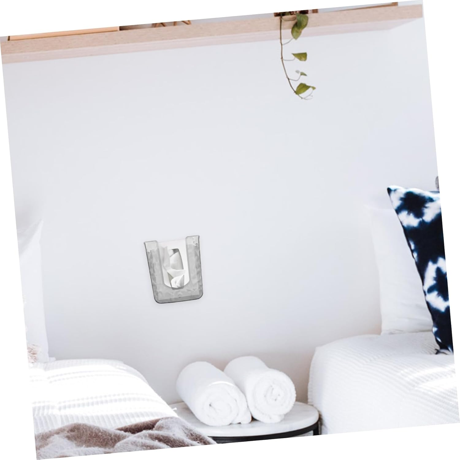 Wall-Mounted Tissue Box Tissue Holder Wipes Container for Bathroom Kitchen Bedroom image number 2