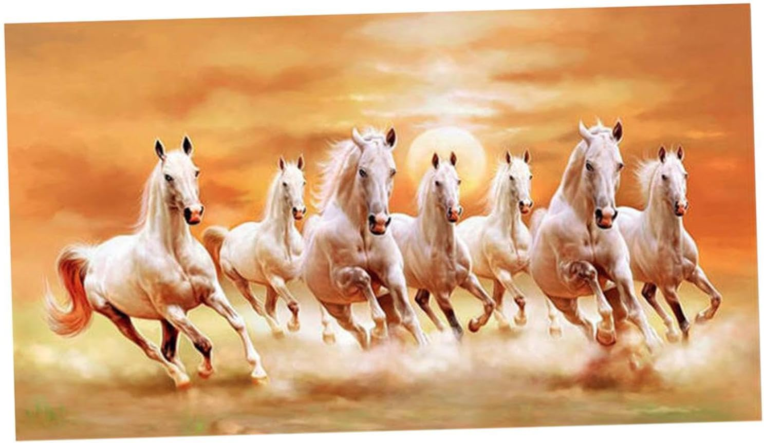 STARTIST Seven Running Horses Wall Art Canvas Print Picture Fashion Decorative Birthday Gift Animal Posters Artwork for Bedroom Office, 60Cmx120Cm image number 6