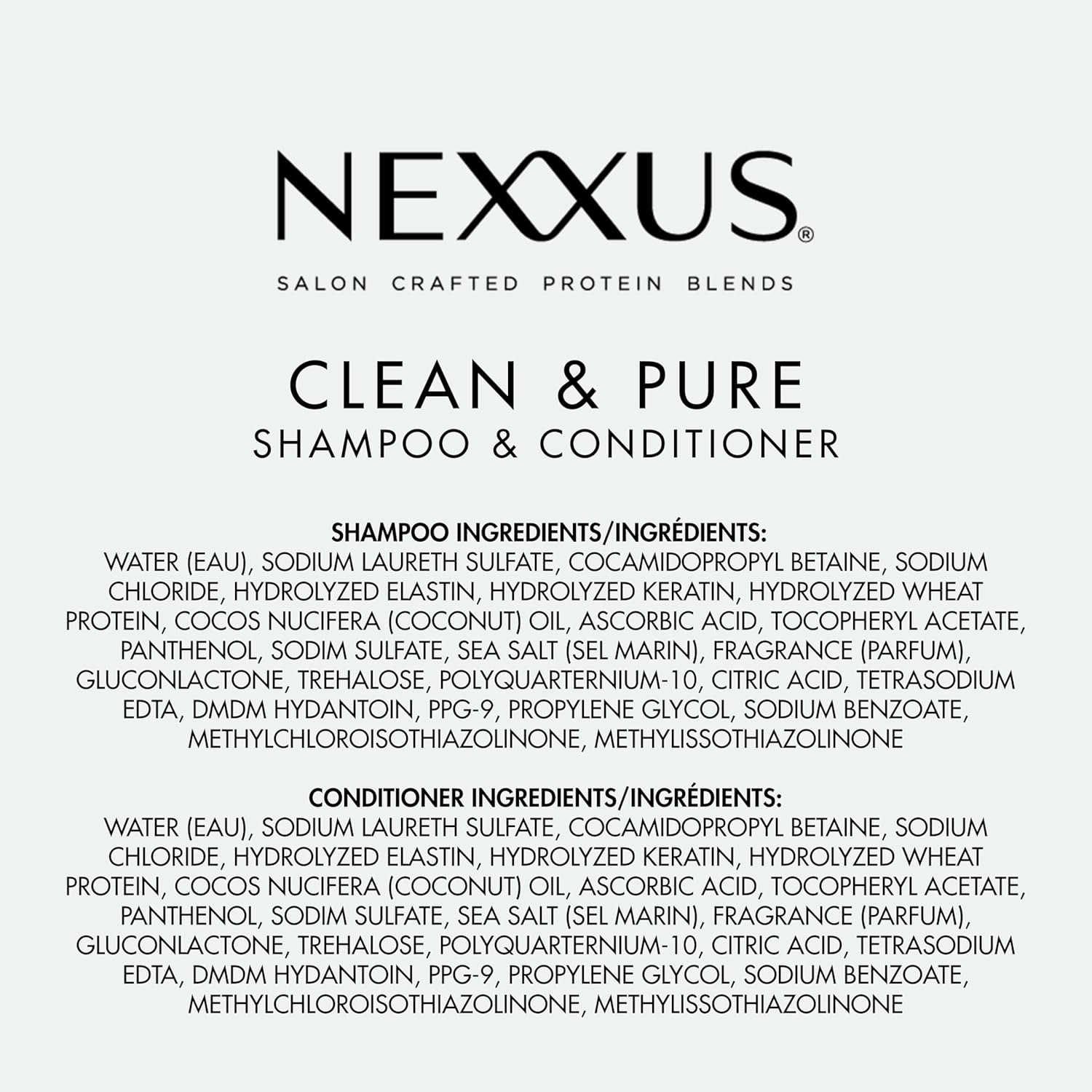Nexxus Clean and Pure Clarifying Shampoo and Conditioner for Nourished Hair with Proteinfusion, Paraben Free 33.8 Oz, 2 Pack image number 1