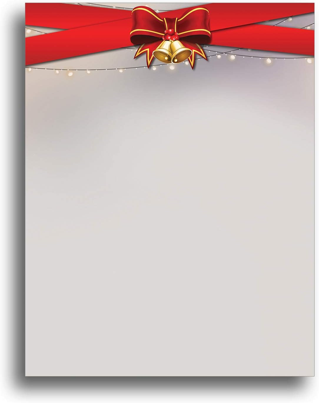 Ribbons & Bells Christmas Holiday Letterhead Paper - 80 Sheets image number 2
