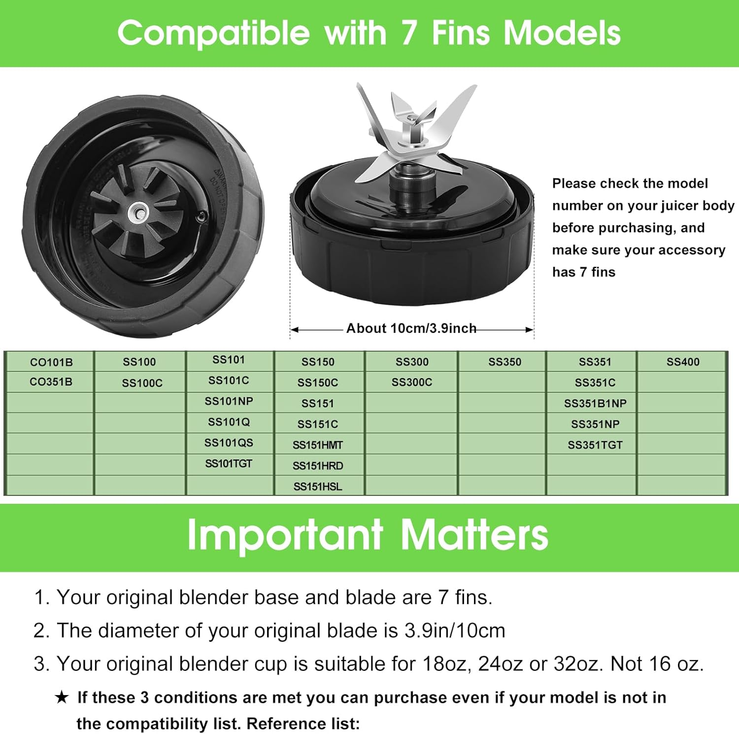 [ New Model] Replacement Blender Blade for Ninja Accessories, Only Compatible with Nutri Ninja Foodi Power Blender SS300, SS300C, SS351, SS351C, SS351TGT, CO351B, SS100, SS101, SS101C, SS101TGT image number 4