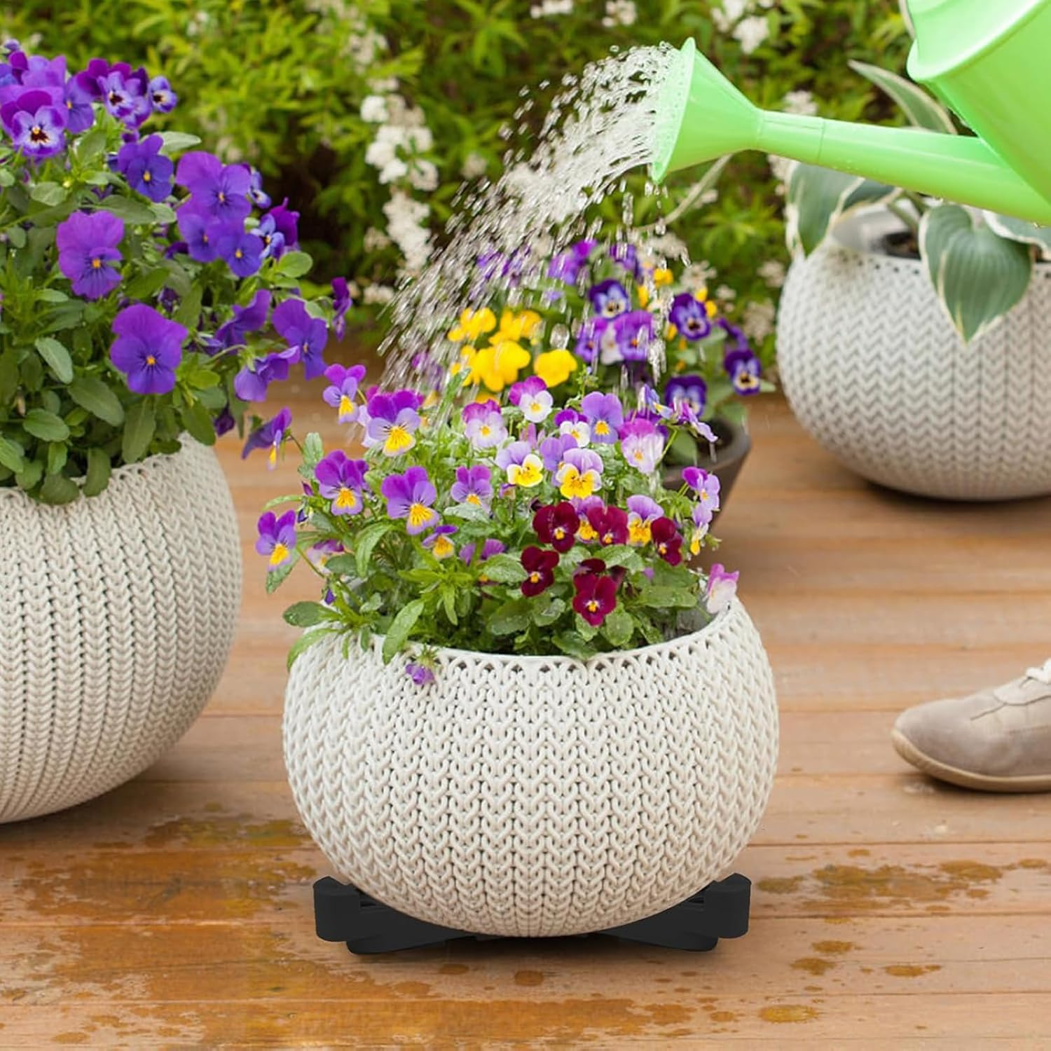 24Pcs Plant Pot Feet, Invisible Triangle Pot Risers, Flower Pot Rack Pot Lifters Supports for Indoor & Outdoor Plant Pots image number 2