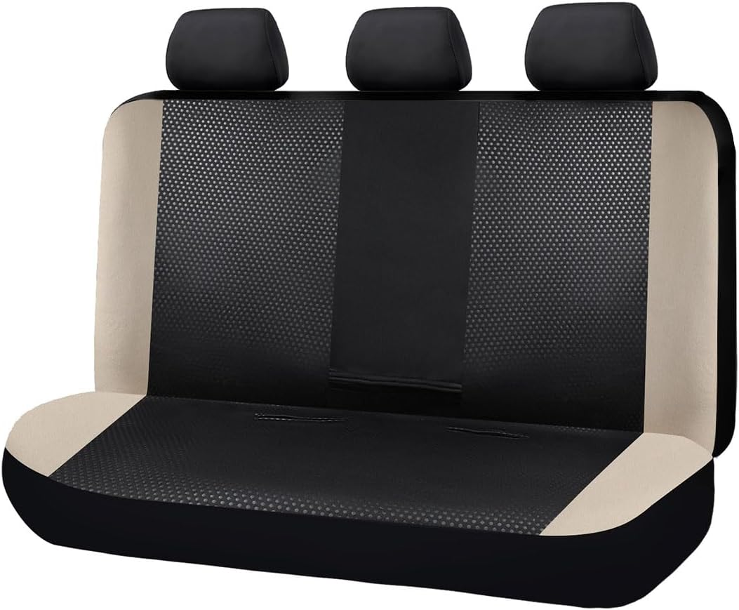 Flying Banner Rear Bench Car Seat Covers Car Seat Protectors Compatible Middle Cup Holder (Leopard Brown, Rear Bench-Premium)