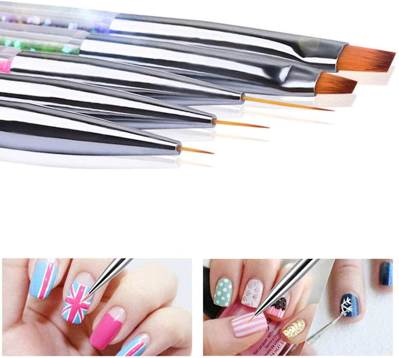 5 Pieces Nail Dotting Pen Nails Arts Pens Kit Liner Brushes