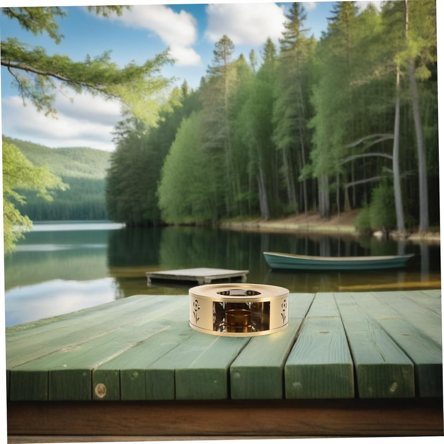 LOEFLIFA Stainless Steel Tea Warmer with Flower Pattern Tealight Holder Portable Warmer Base for Teapot Efficient Heat Maintenance for Coffee Espresso Milk for Indoor and Outdoor Use image number 3