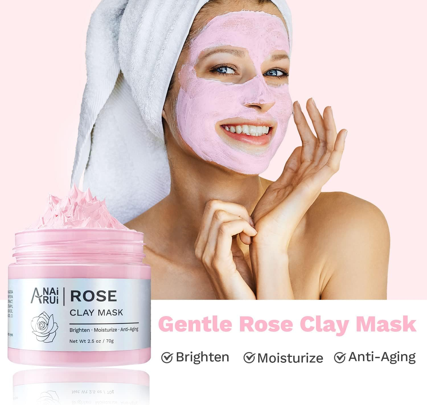 ANAI RUI Turmeric Vitamin C -Rose Facial Mask -Avocado Green Tea Mud Mask,Facial Mask Skincare for Deep Cleansing,Purify Pores, SPA Mask Set 2.5 Oz Each image number 6