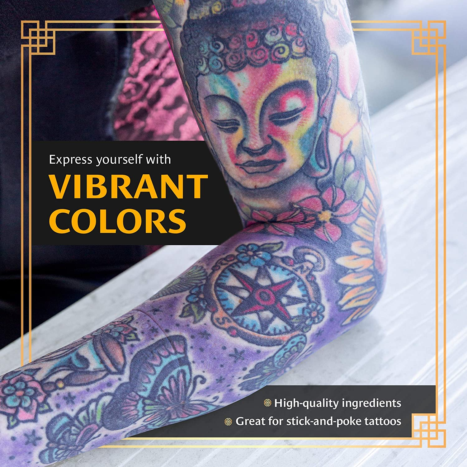 One Tattoo World Premium Tattoo Ink Set | 7 Colors | 15 Ml Bottles image number 4