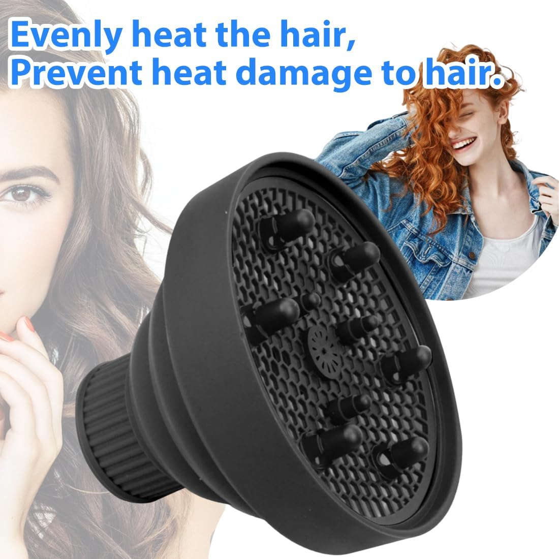 JAWUZ Universal Hair Dryer Diffuser for Curly Hair Diffuser Silicone Attachment Universal Accessory for Curly Hair Dryer image number 5