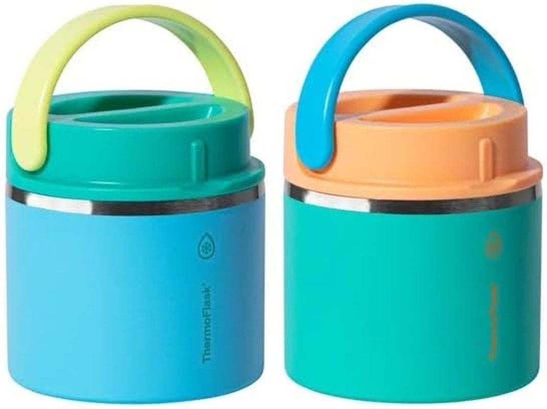 Thermoflask 20 Oz Insulated Food Jar, 2-Pack, Pink and Blue, Hot 12 Hours Cold 24 Hours (Pink and Blue)