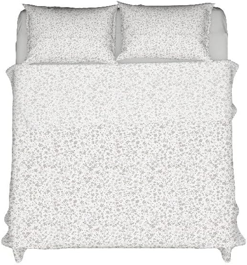 Homemania Mandy Bedding-Single-With Fitted, Sheet, Pillowcase, White, Grey, Cotton, 150 X 280 Cm image number 1