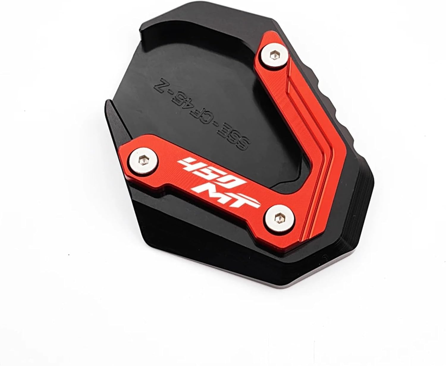 MKDRSRU Fit for CFMOTO 450MT CF 450 MT MT450 2024 2025 CNC Aluminum Motorcycle Kickstand Side Stand Extension Pad Enlarger Support Plate(450Mt-Grey) - 450Mt-Black image number 4