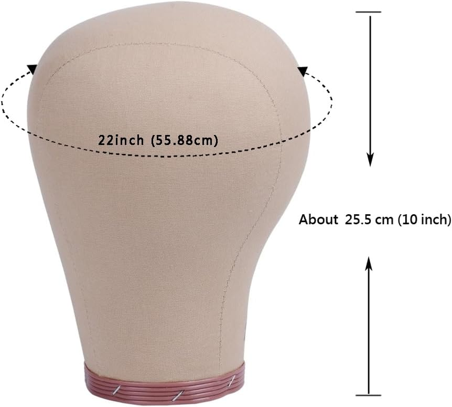 1 Piece 22 Inch Wig Head Cork Canvas Block Head Mannequin Head Wig Display Styling Manikin Head (22 Inch） image number 1