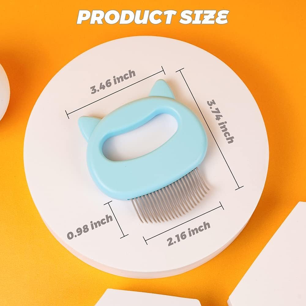 Custelen Cat Comb Pet Short & Long Hair Removal Massaging Shell Comb - Soft Deshedding Brush Grooming Tool for Dog Puppy Rabbit (Blue)
