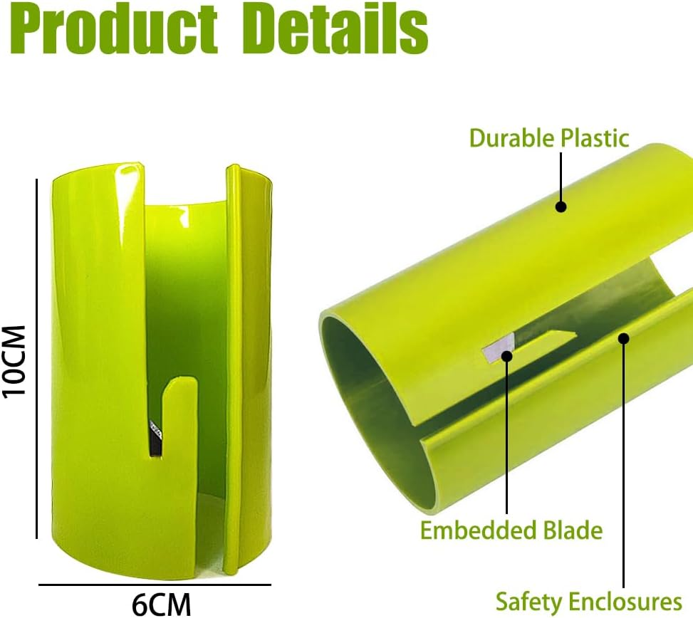 Geli 2 Pieces Green Portable Sliding Gift Wrapping Paper Roll Cutter Tool, Paper Cutter Makes Easy to Cut Thanksgiving Christmas Wall Sticker Decorations image number 2