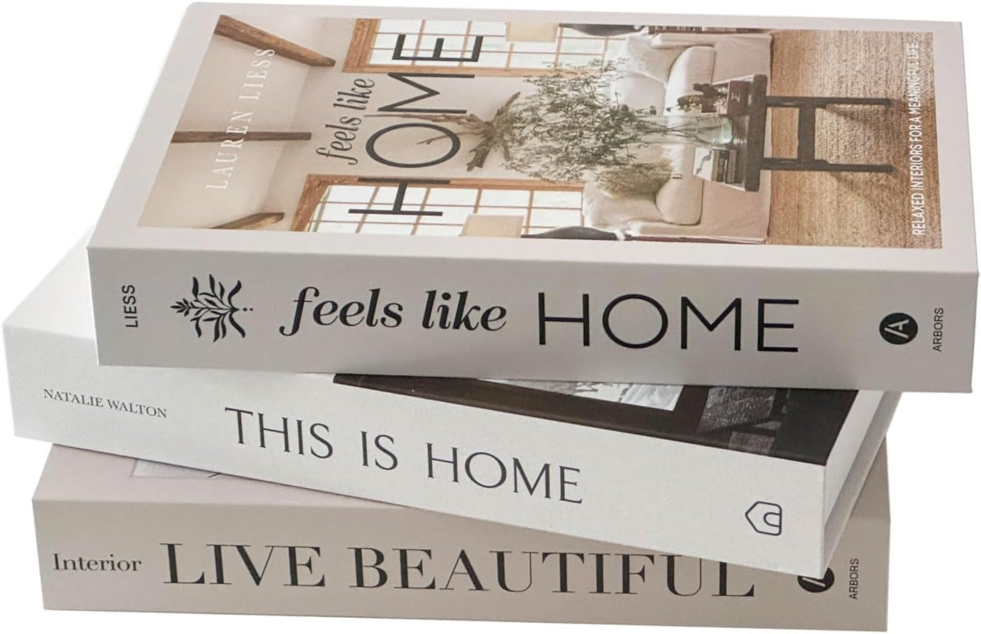 Set of 3 Decorative Coffee Table Books, Home Decor Storage Box Faux Book Accessories, Modern Home Decorative Accessories for Living Room, 10.4"X6.7"X1.6" image number 1