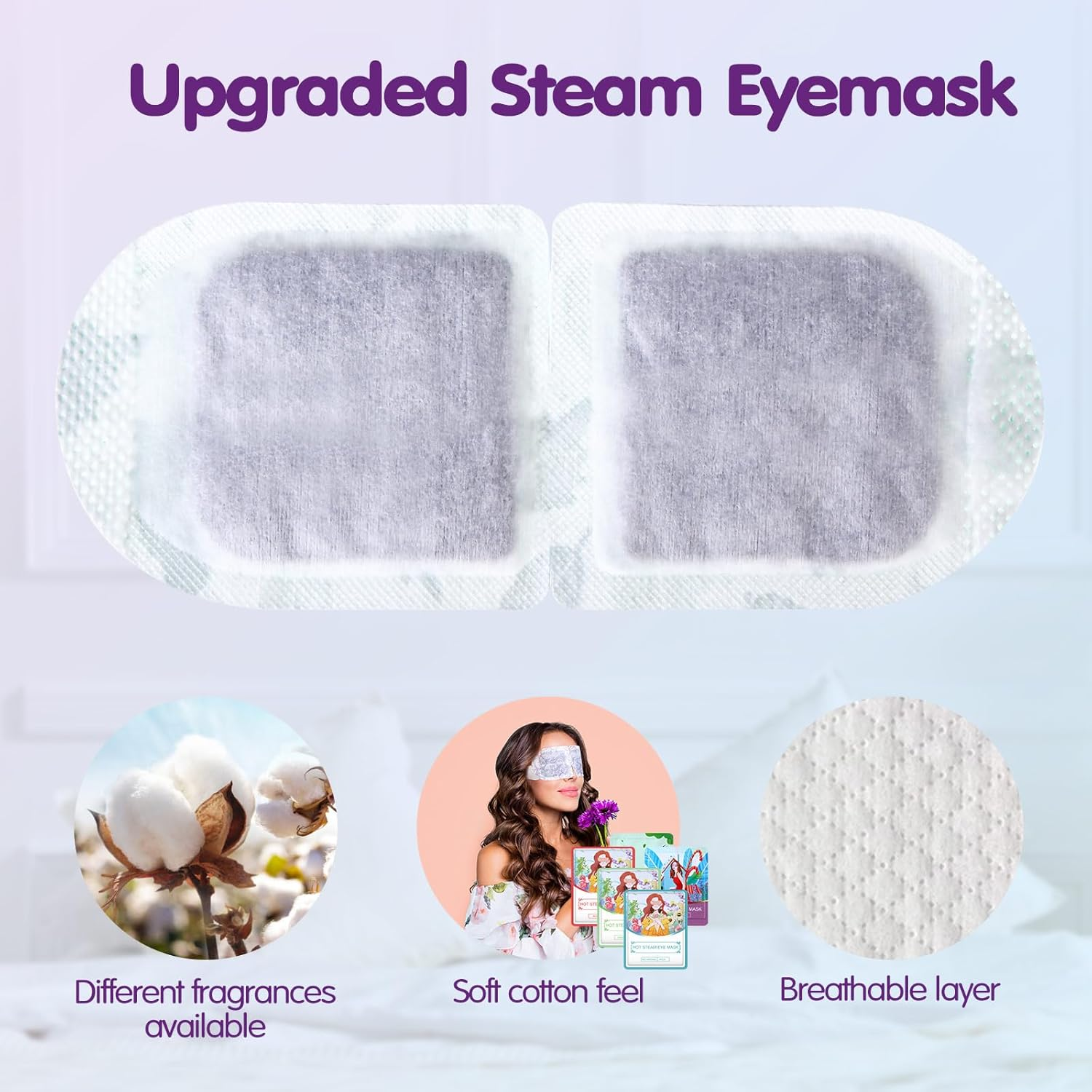 Dansib 60 Pcs 60 Pcs Disposable Steam Eye Mask Bulk for Dry Eyes Self Heating Eye Mask for Spa Sleep Warm Compress Stress Dark Circle Relief Puffiness and Mother'S Day Relaxation Gifts (Multi Scent)