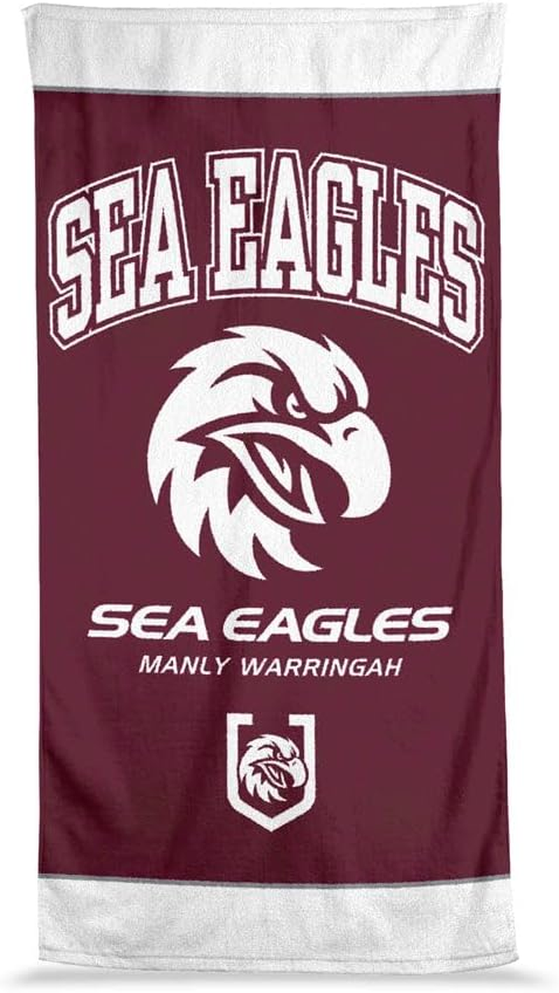 NRL Manly-Warringah Sea Eagles Jumbo Beach Bath Towel, 90 X 170Cm