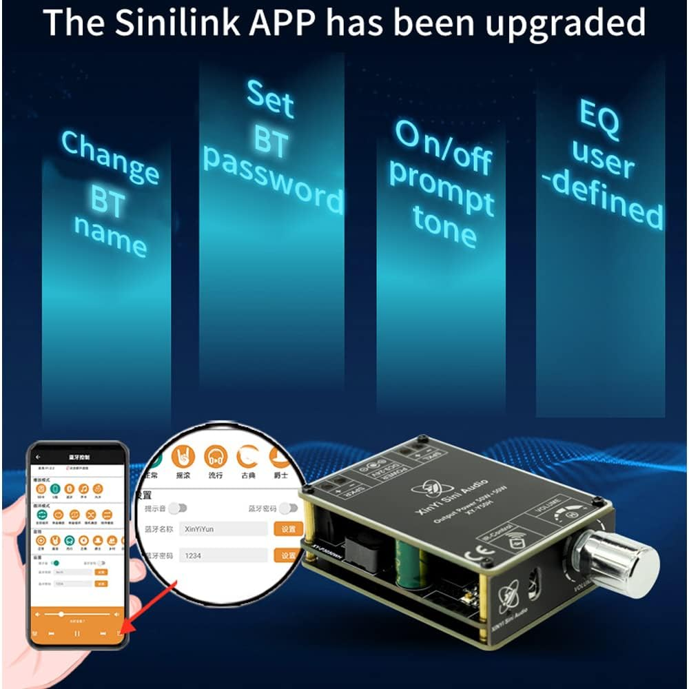 YUEKU 50W+50W BT 5.1 Wireless Audio Power Amplifier Portable Sound Amplifier Speaker Amp for Car and Home image number 1