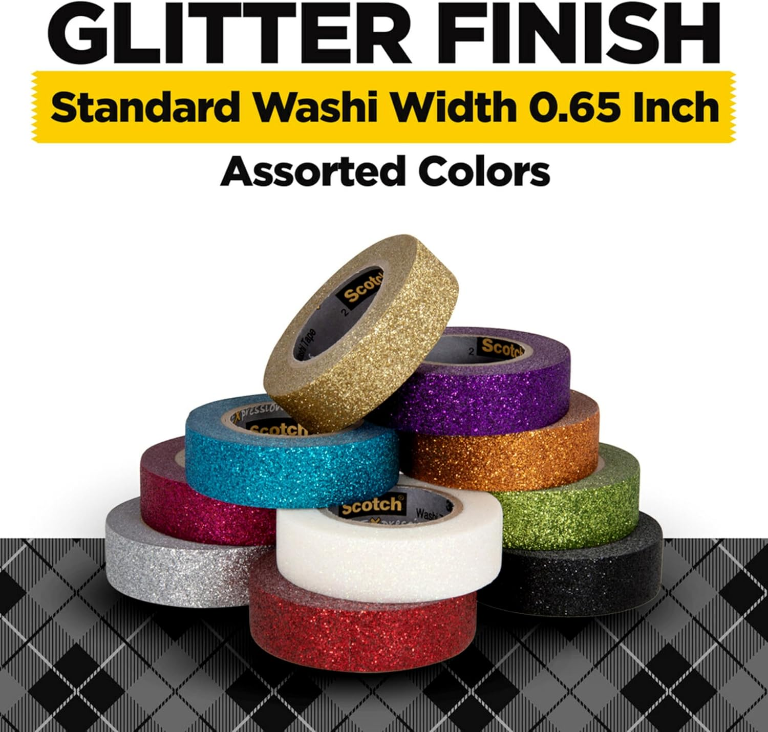Scotch Expressions Glitter Washi Tape, Great for Bullet Journaling and DIY D&eacute;cor, 10-Pack image number 2