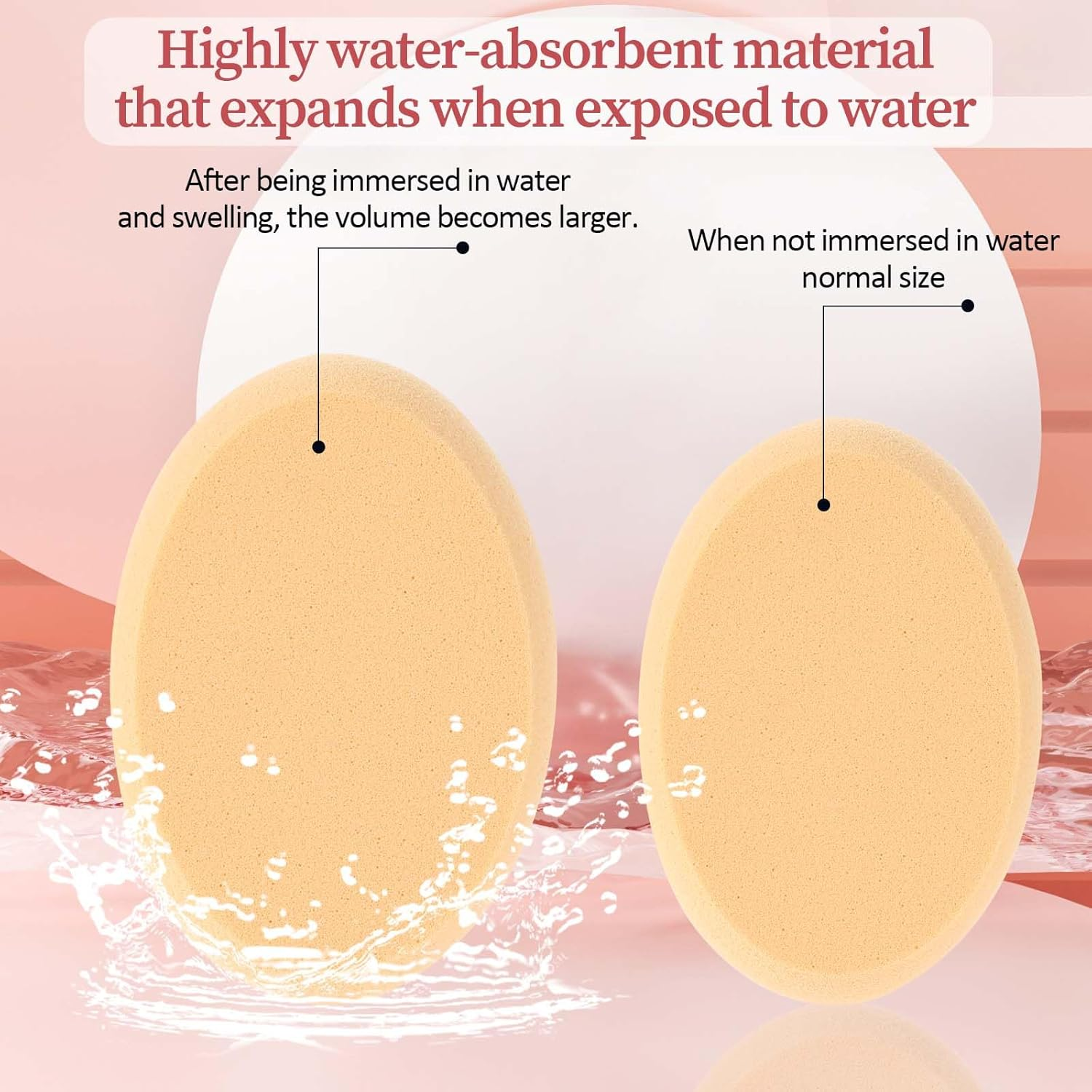 Sliverdew 2 Pack Oval Puff Beauty Egg Foundation Sponge Professional Makeup Sponge for Eye Foundation Blush Application Forehead Cheeks, Dry and Wet (Skin Tone and Pink) image number 4