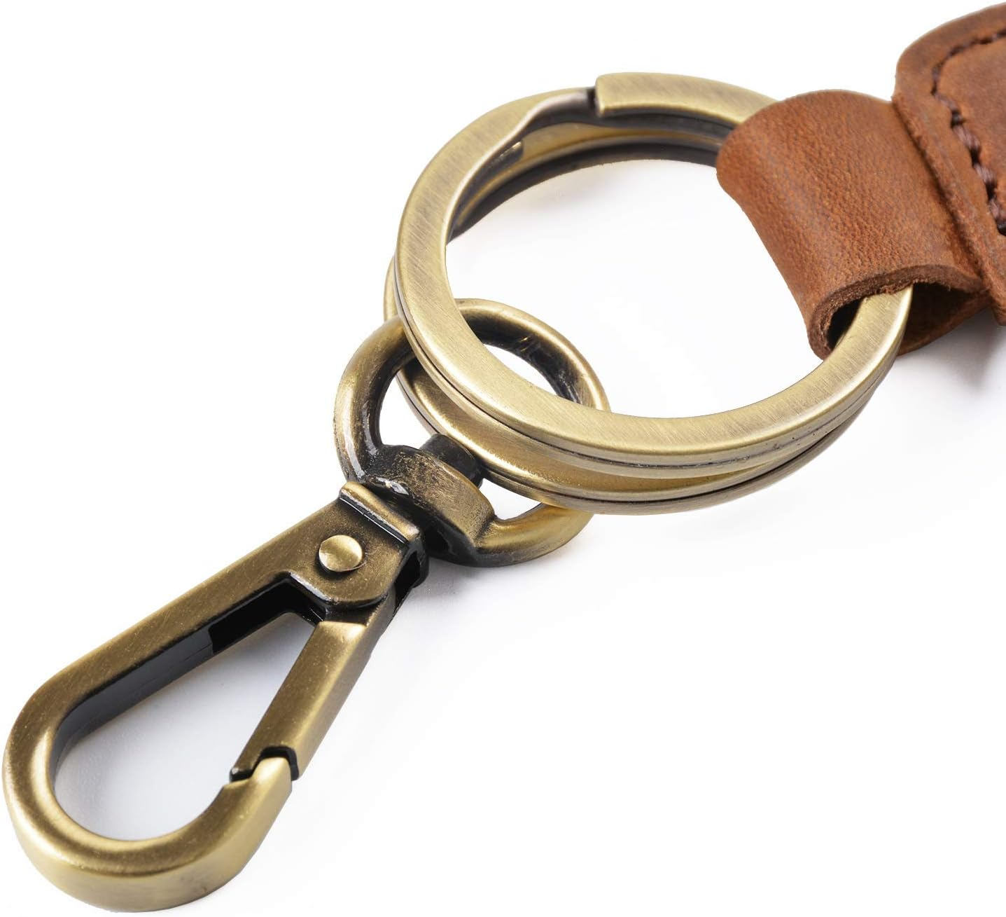 Keychain Men Leather, Key Chains for Car Keys, Classic Style Keychain Car Accessories image number 5