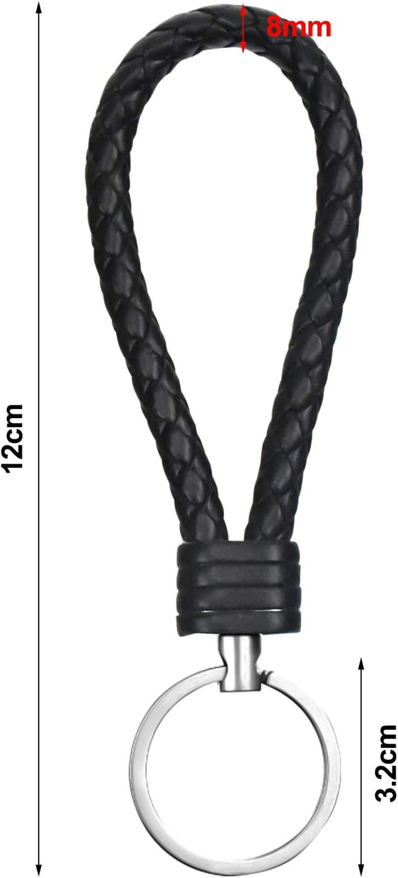 8 PCS Braided Keychain Strap Cord, Universal Key Chains for Key, Keyring Braided Rope Key Holder, Braided Rope Key Chain Ring