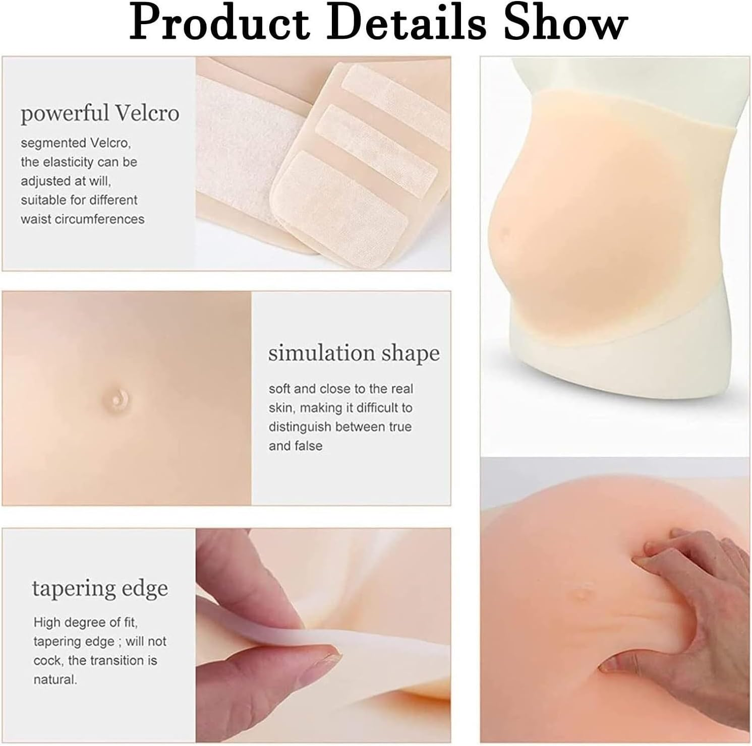 Realistic Silicone Maternity Bump - Adjustable Fake Pregnancy Belly for Cosplay, Stage & Film Props | Lightweight, Breathable | 6 Sizes (2-10 Months, Twins)(6Monthstwins) image number 2