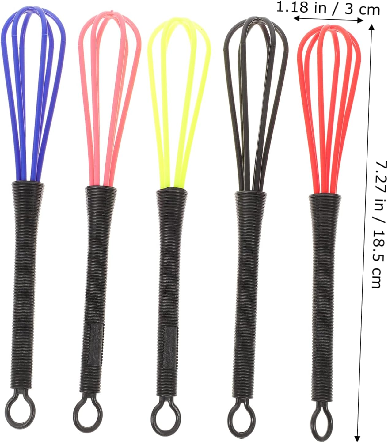 Garneck 5Pcs Mini Silicone Whisks Set for Baking - Cake Mixing and Cooking - Versatile Mini Whisks Ideal for Egg Beating Dough Mixing and Hair Dyeing Durable Easy to Clean Silicone image number 4