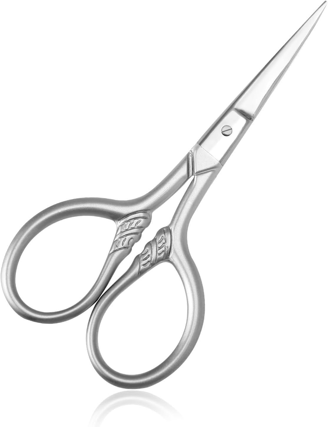 Small Nose Hair Scissors, Facial Hair Mini Grooming Scissors for Men Women, Stainless Steel Trimming Pointed Scissor for Eyebrows, for Facial Hair, Eyebrow, Eyelash, Beard, Moustache, 3.5Inch image number 5