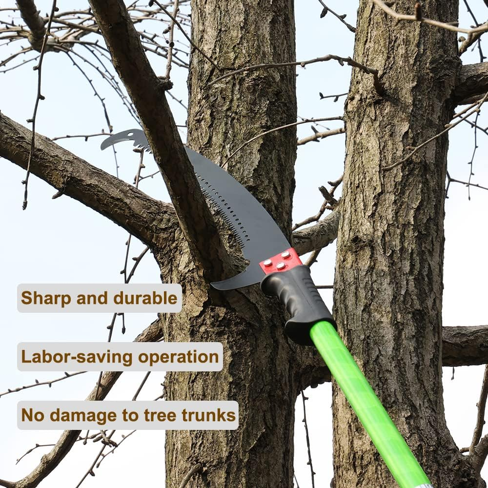 Kokorona Tree Pole Pruner Saws for Tree Trimming, 6.4-26 Ft Manual Tree Pole Branches Pruner Garden Tools Extendable Height with Pole Saw Blade image number 2