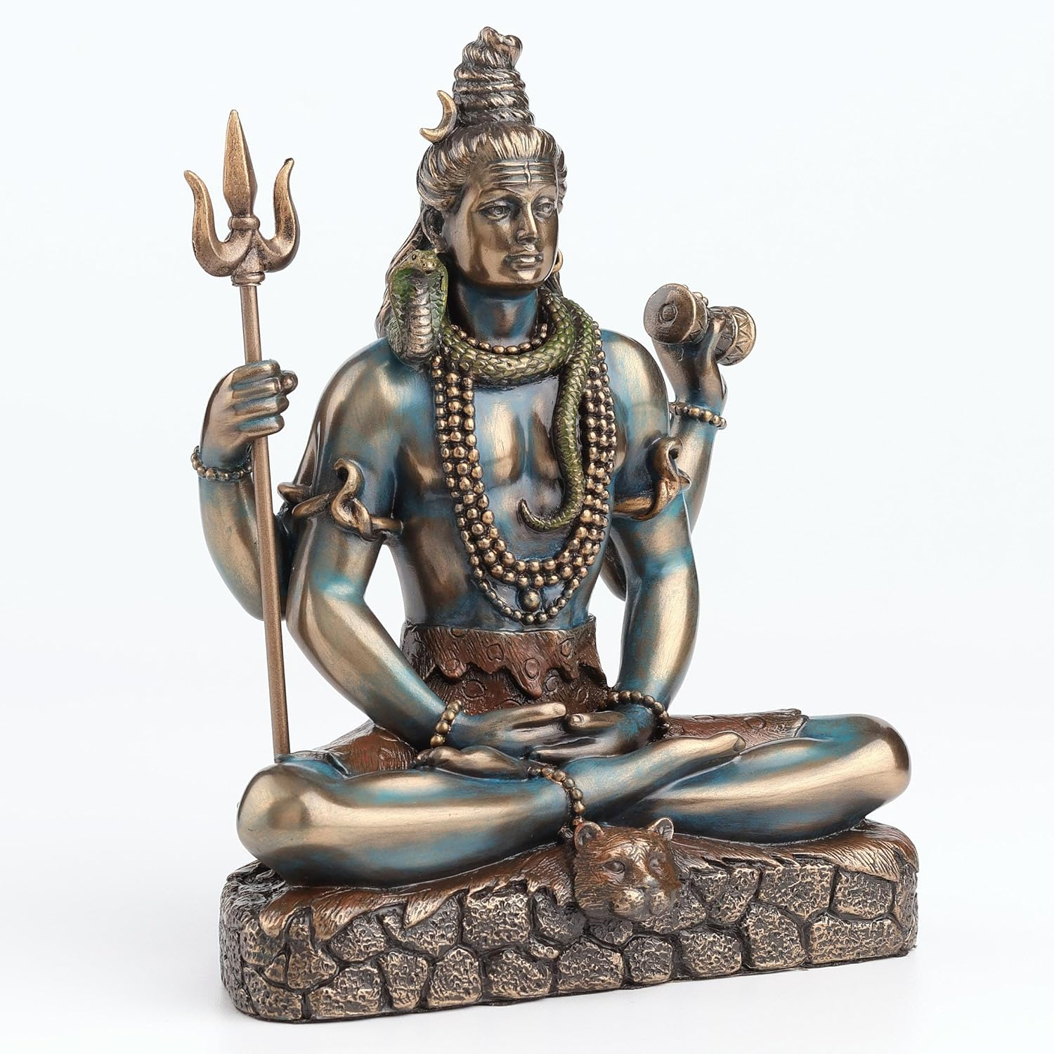 Hindu God Shiva Lord of Divine Energy Holding Trident and Damaru Statue image number 1